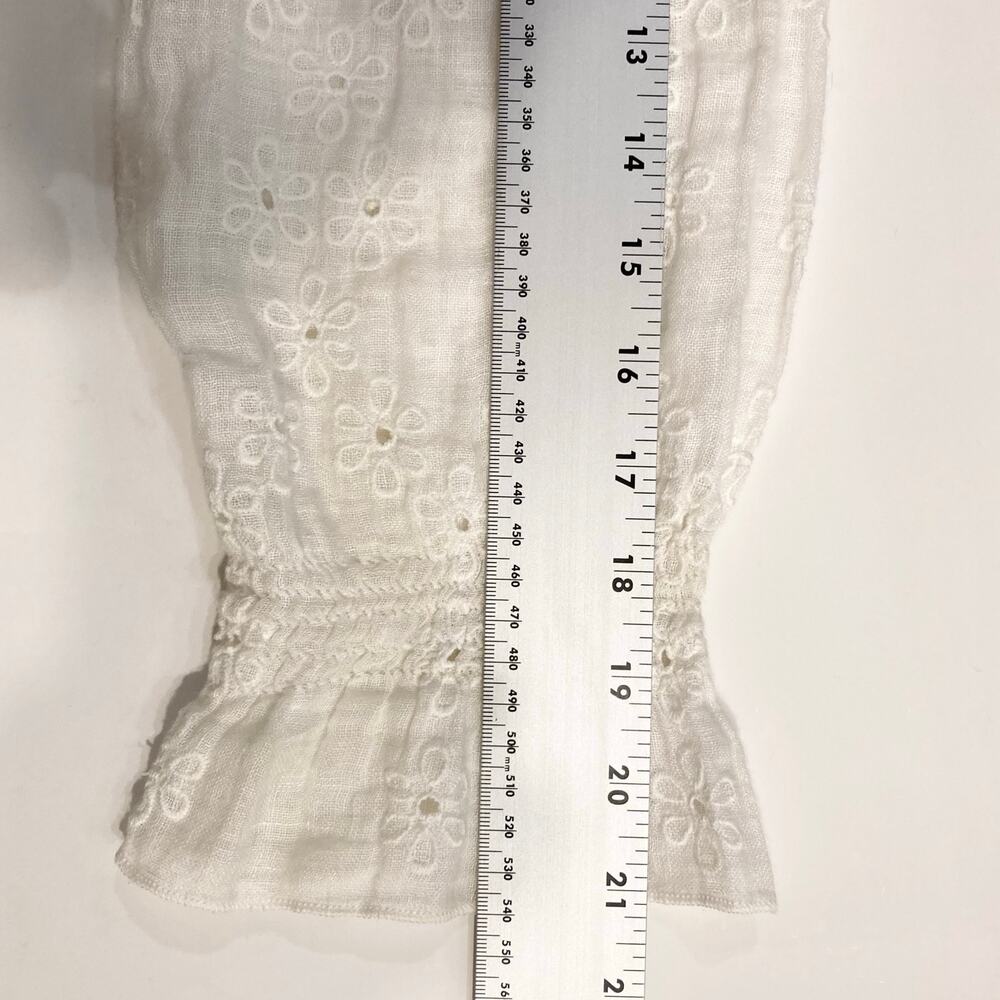 Nwot TEMPTATIONS POSITANO Blouse M White ITALY Linen Off Shoulder Long-Sleeve - Picture 9 of 9